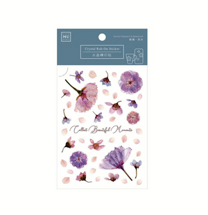MU Crystal Rub-On Sticker 006 Pressed Amethyst Flowers - Smidapaper Ikigai Shop
