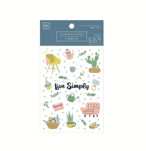 MU Crystal Rub-On Sticker 009 Simple Living - Smidapaper Ikigai Shop