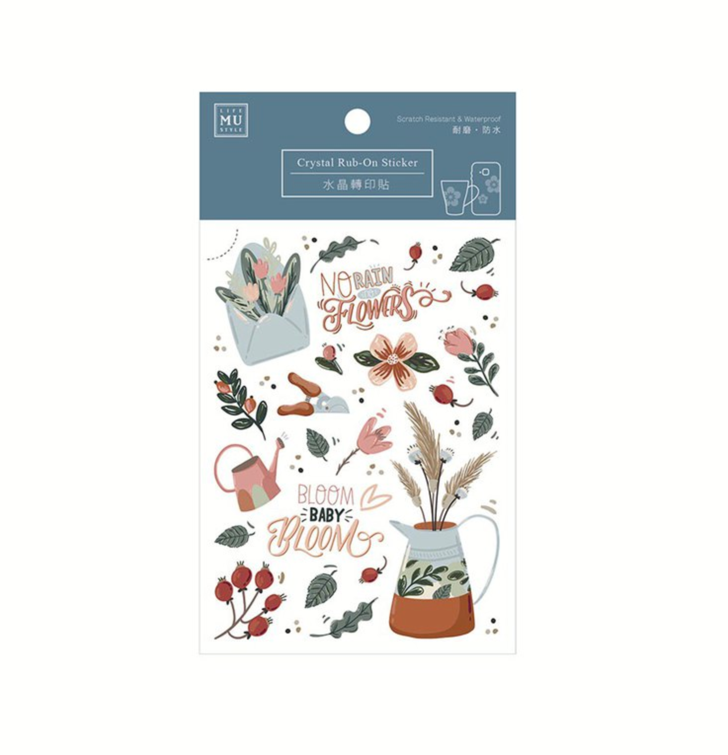 MU Crystal Rub-On Sticker 010 Bloom, Baby, Bloom - Smidapaper Ikigai Shop