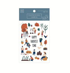 MU Crystal Rub-On Sticker 014 Happy Harvest Time - Smidapaper Ikigai Shop