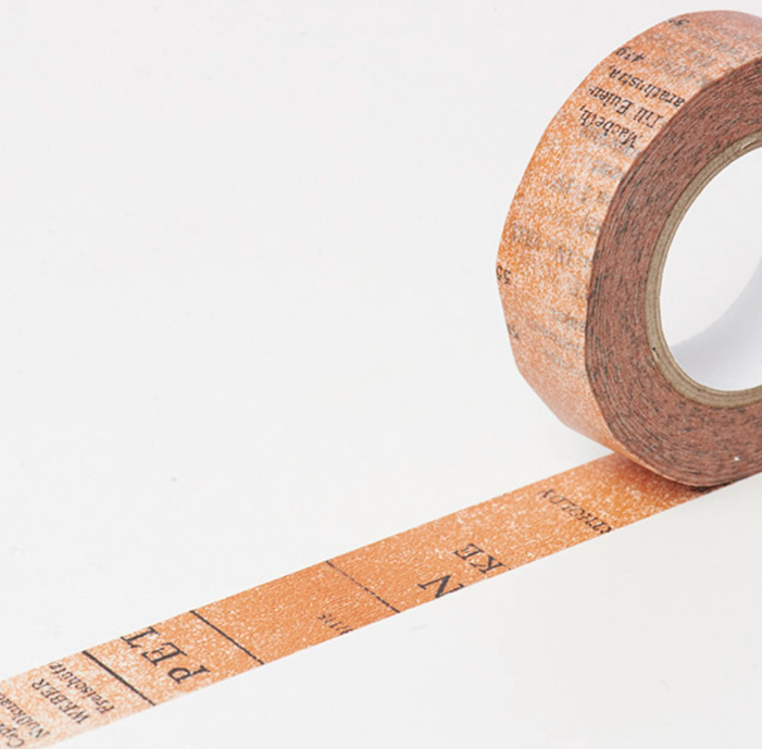 Classiky Washi Tape : Old Book Brown (15mm x 15m) - Smidapaper Ikigai Shop
