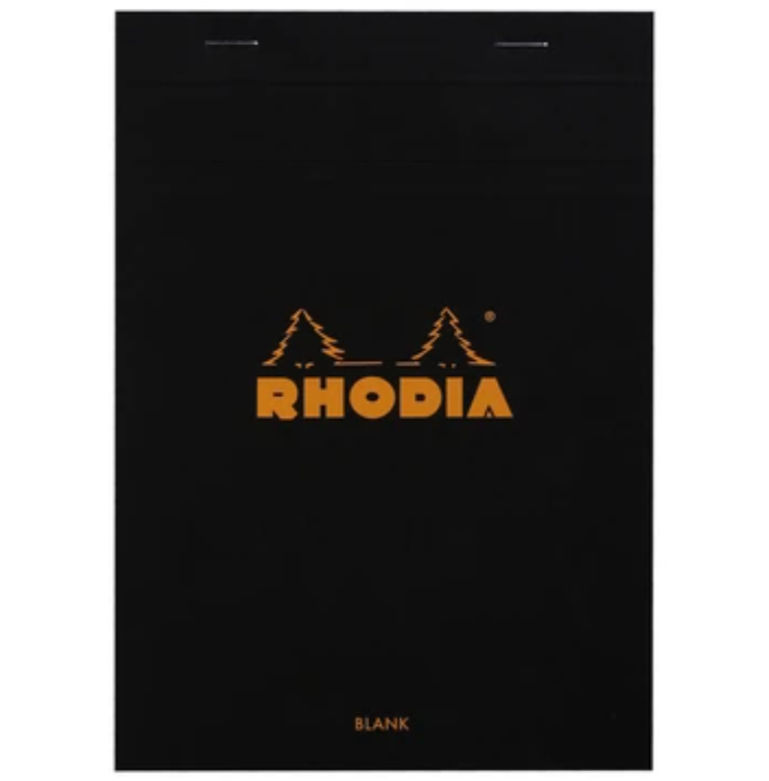 Rhodia - No 16 Top Staplebound Plain Black - Smidapaper Ikigai Shop