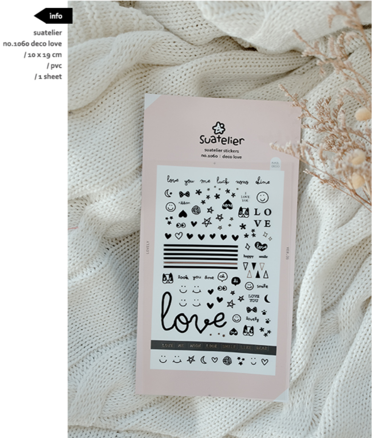 Suatelier - Stickers - Deco Love - Smidapaper Ikigai Shop