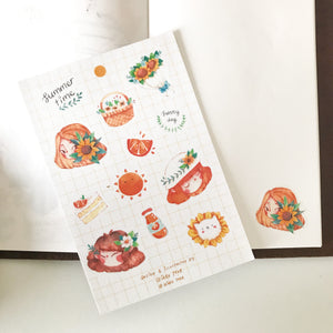 One Day in Summer Sticker Sheet - Smidapaper Ikigai Shop