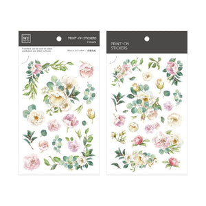 MU Print-On Stickers-093 Summer Flowers - Smidapaper Ikigai Shop