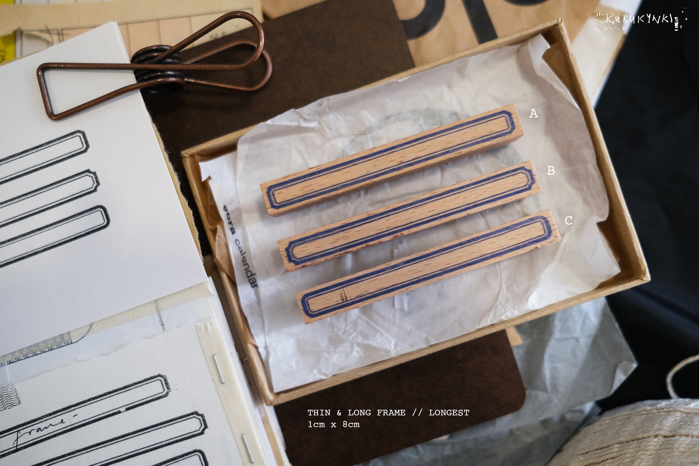 Kurukynki Thin & Long Rubber Stamp Series (10 types)