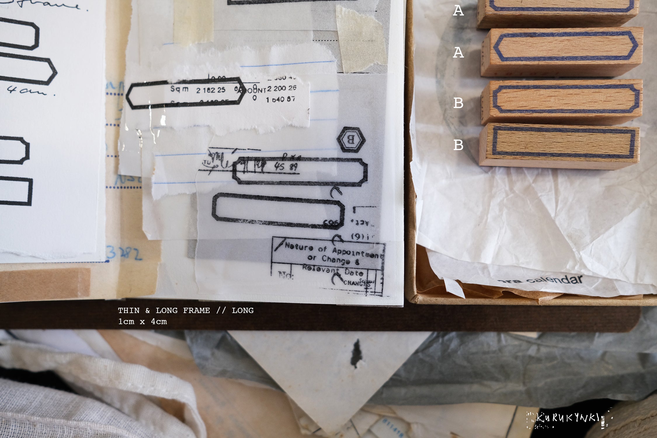 Kurukynki Thin & Long Rubber Stamp Series (10 types)