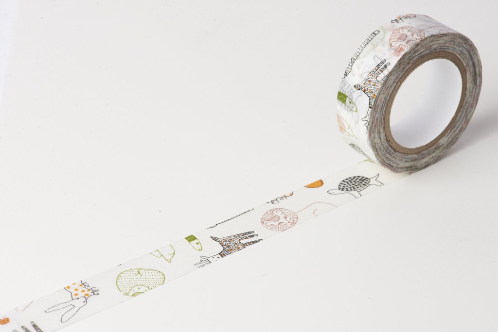 Classiky Beasts Green Washi Tape (15mm x 10m) - Smidapaper Ikigai Shop