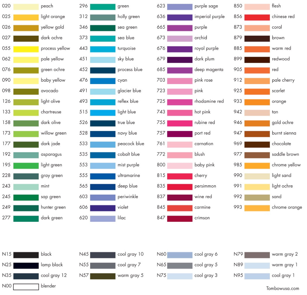 Tombow ABT Dual Brush Pen (96 Colours) - Smidapaper Ikigai Shop