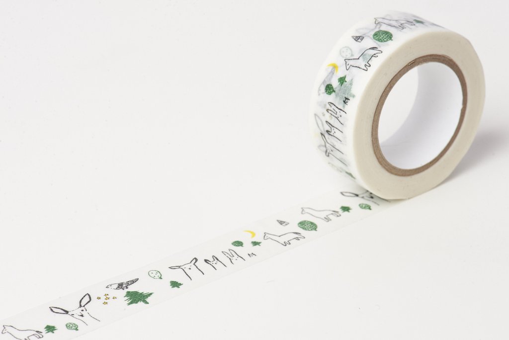 Classiky Forest Black Washi Tape (18mm x 10m) - Smidapaper Ikigai Shop