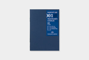 Traveler's Notebook Refill - Passport Size - 001 Lined - Smidapaper Ikigai Shop