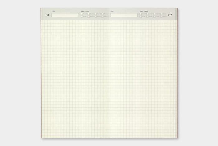Traveler's Notebook Refill - Regular Size - 005 Daily Free Diary - Smidapaper Ikigai Shop