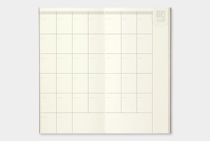 Traveler's Notebook Refill - Regular Size - 017 Monthly Free Diary - Smidapaper Ikigai Shop