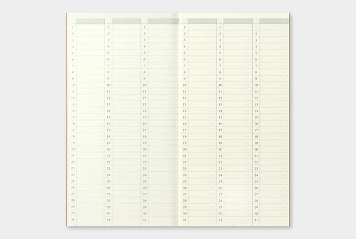 Traveler's Notebook Refill - Regular Size - 018 Weekly Free Diary Vertical - Smidapaper Ikigai Shop