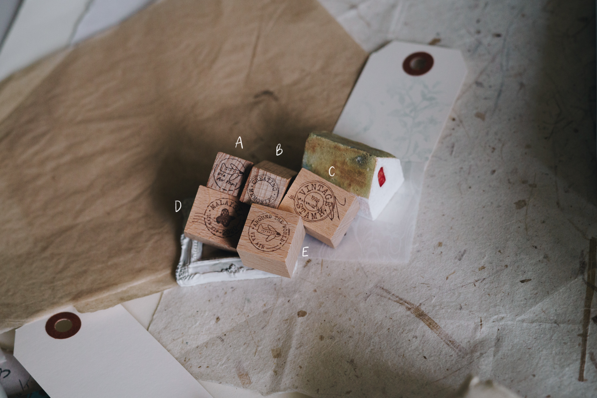 Kurukynki Postmark Rubber Stamp (sold individually) - Smidapaper Ikigai Shop