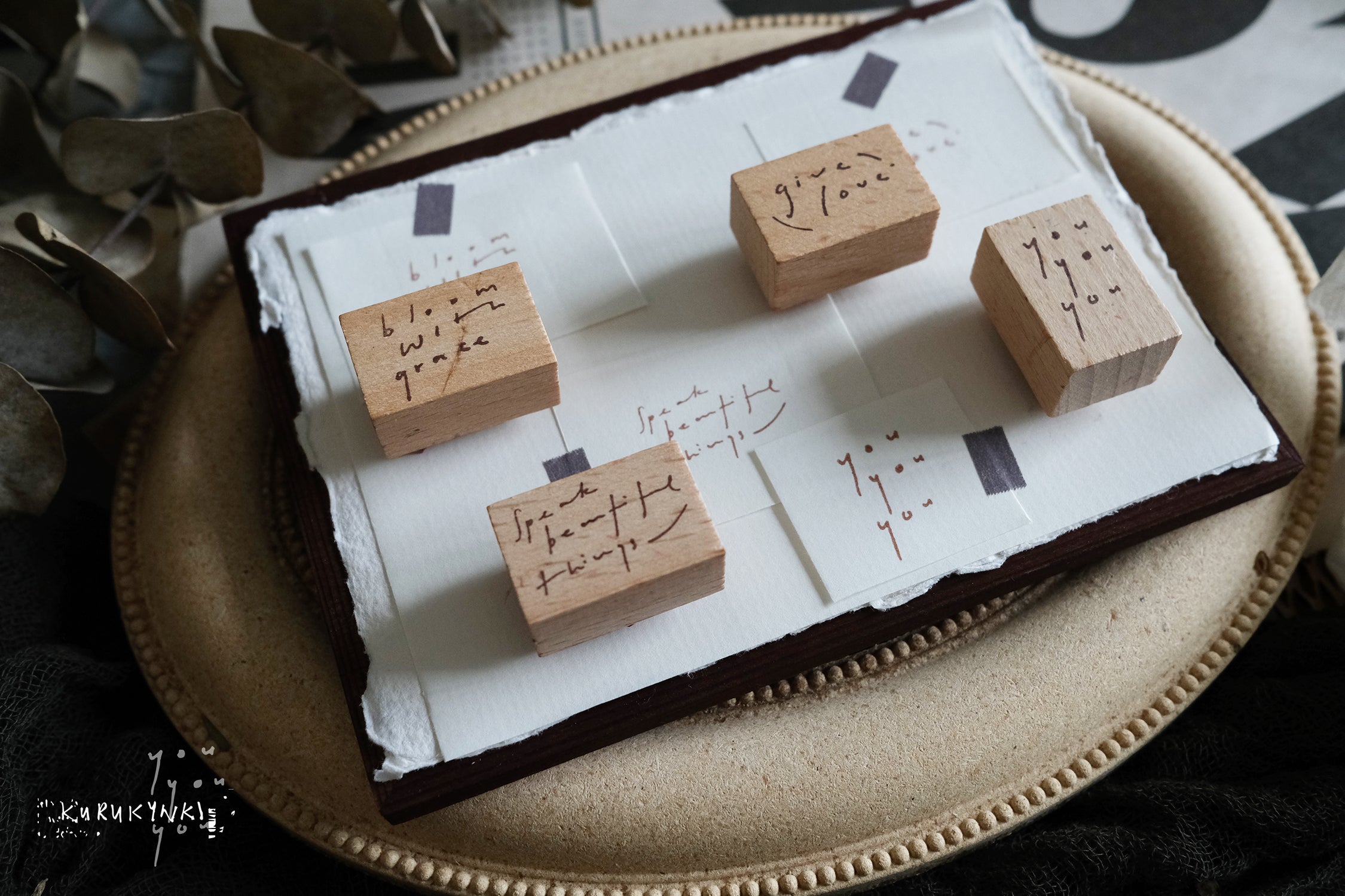 Kurukynki You:S.7 Mini Words Rubber Stamps 1 (4 designs, sold separately) - Smidapaper Ikigai Shop