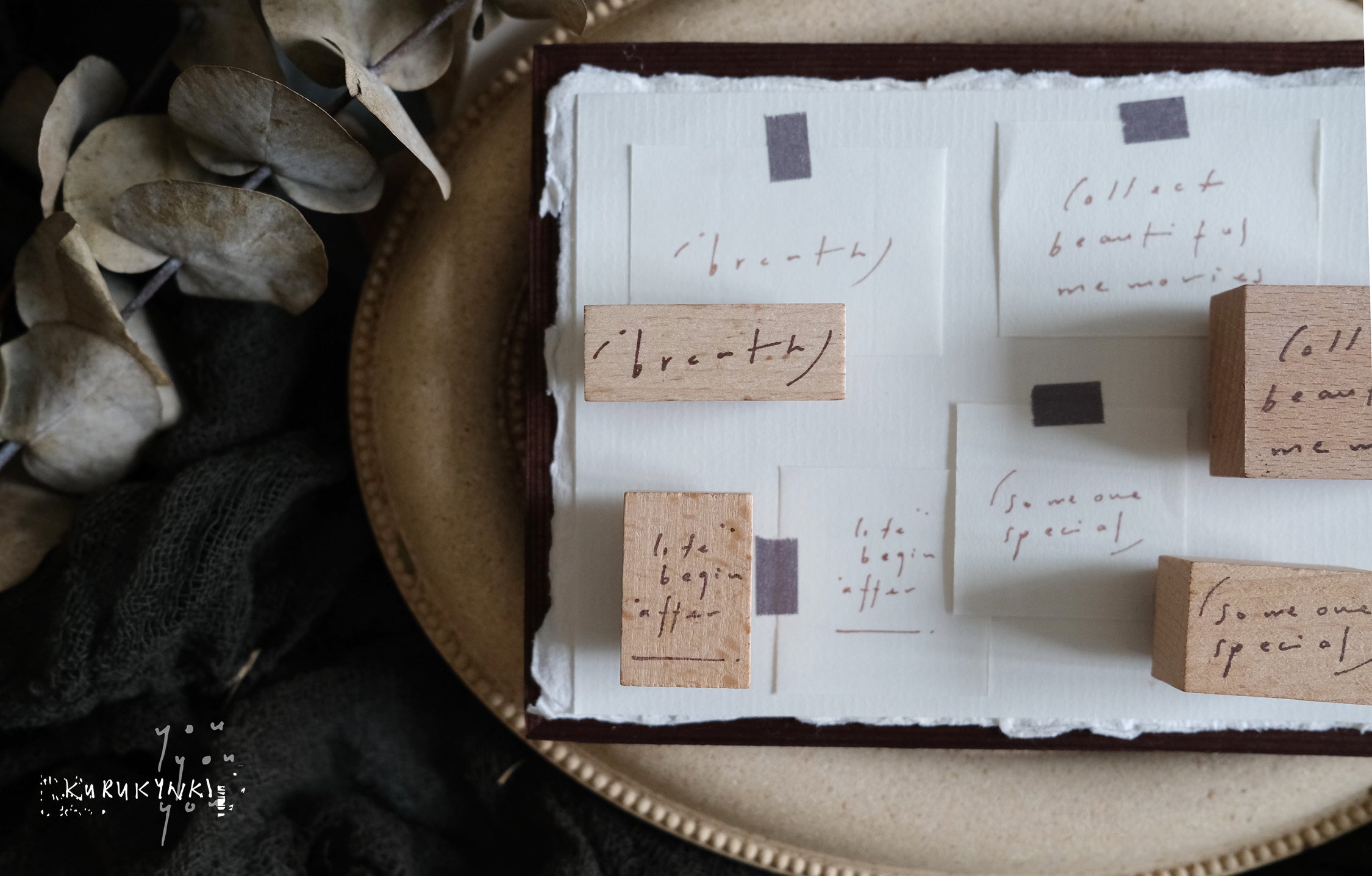 Kurukynki You:S.7 Mini Words Rubber Stamps 2 (4 designs, sold separately) - Smidapaper Ikigai Shop