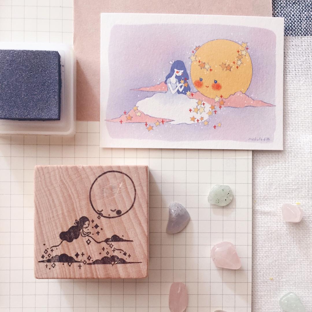 msbulat Luna & Me Rubber Stamp - Smidapaper Ikigai Shop