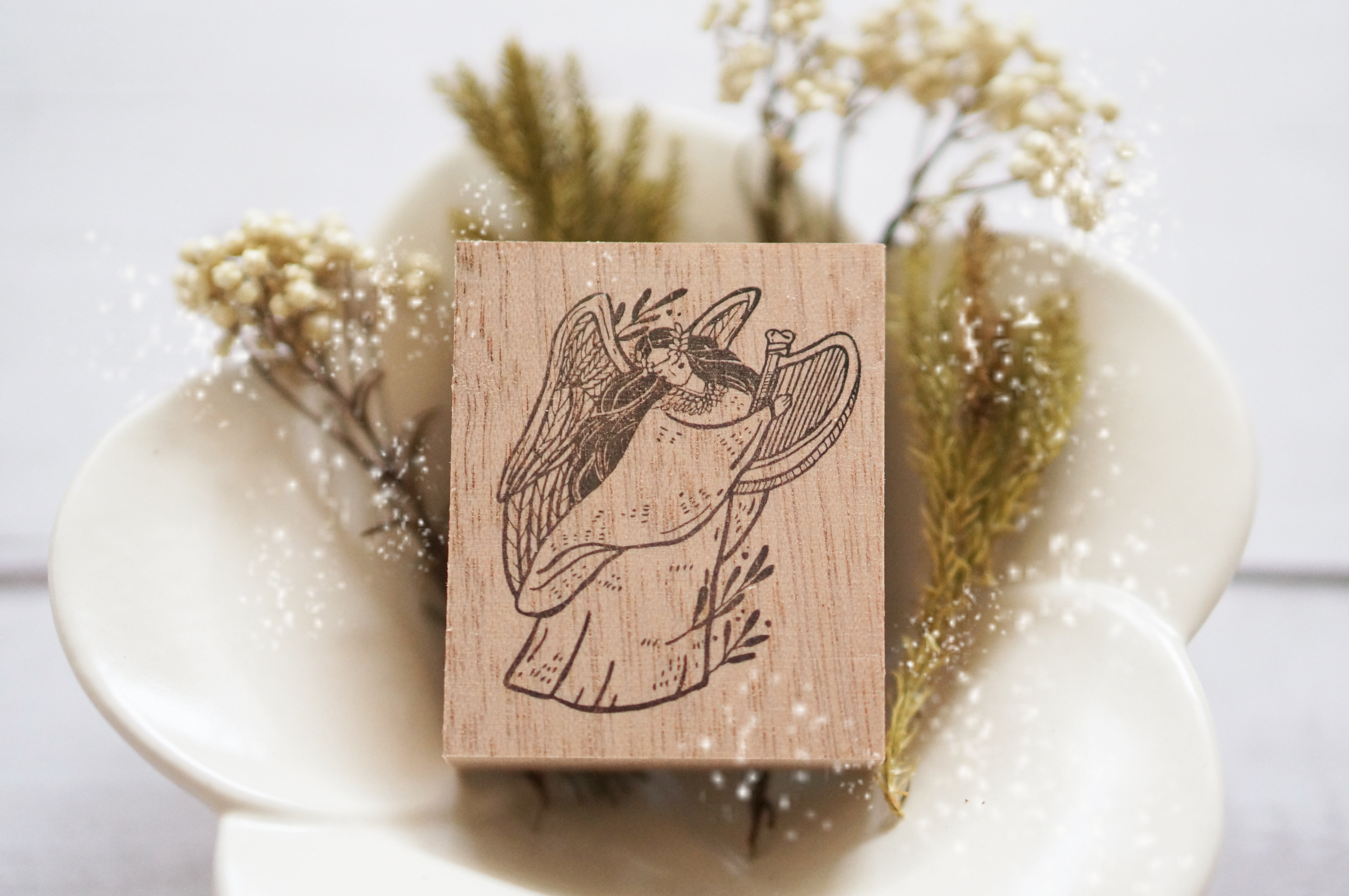 Black Milk Project: Christmas Angel Rubber Stamp - Smidapaper Ikigai Shop