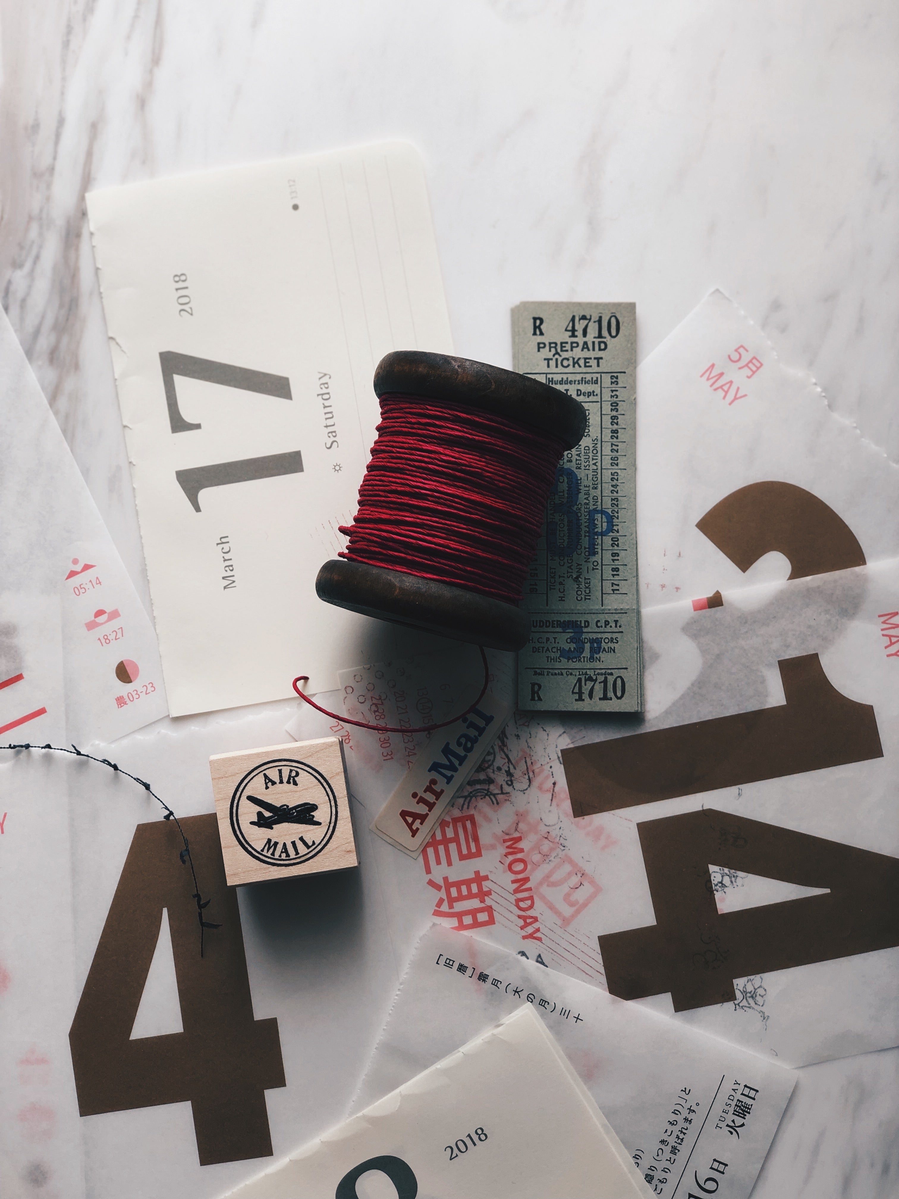 Catslife Press  Air Mail Seal rubber stamp - Smidapaper Ikigai Shop