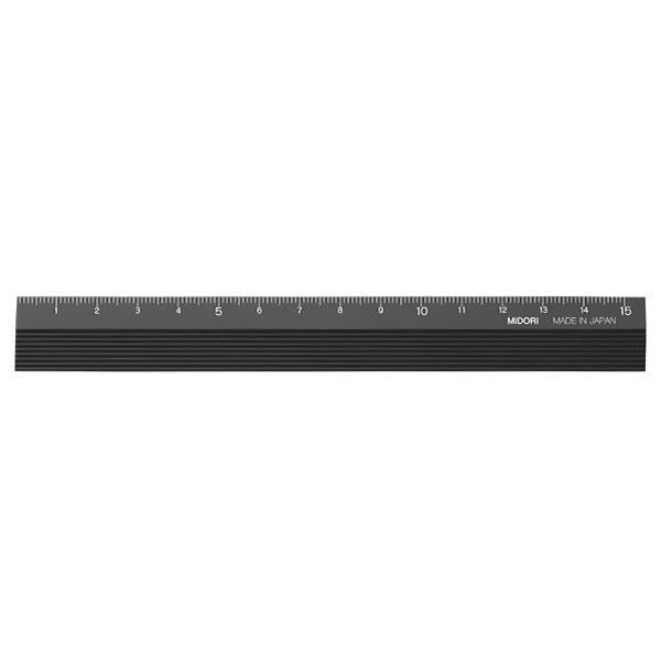 Midori Aluminium Ruler 15cm - Black - Smidapaper Ikigai Shop
