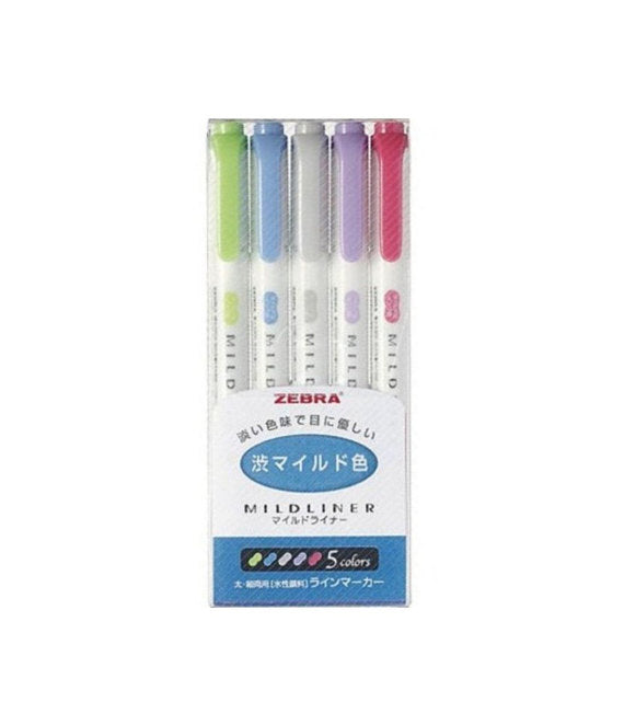 Zebra Mildliner 5 Piece Set - Smidapaper Ikigai Shop