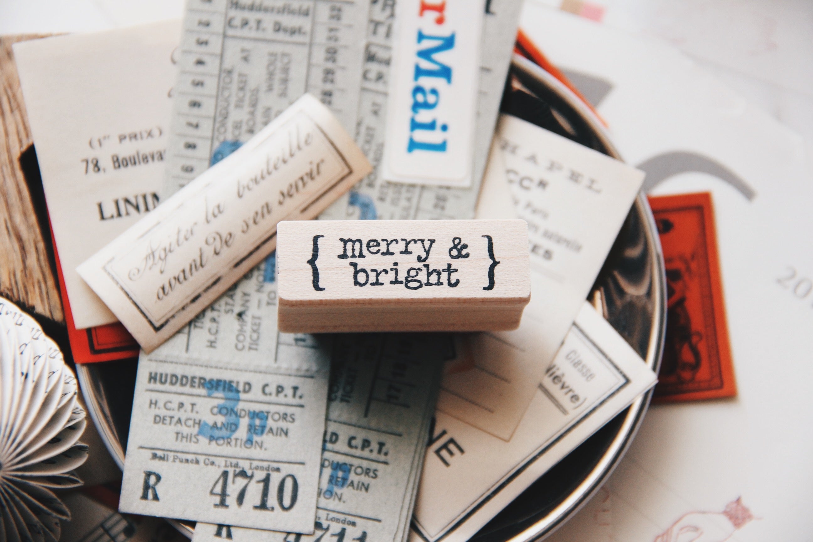 Catslife Press Merry & Bright Rubber Stamp - Smidapaper Ikigai Shop