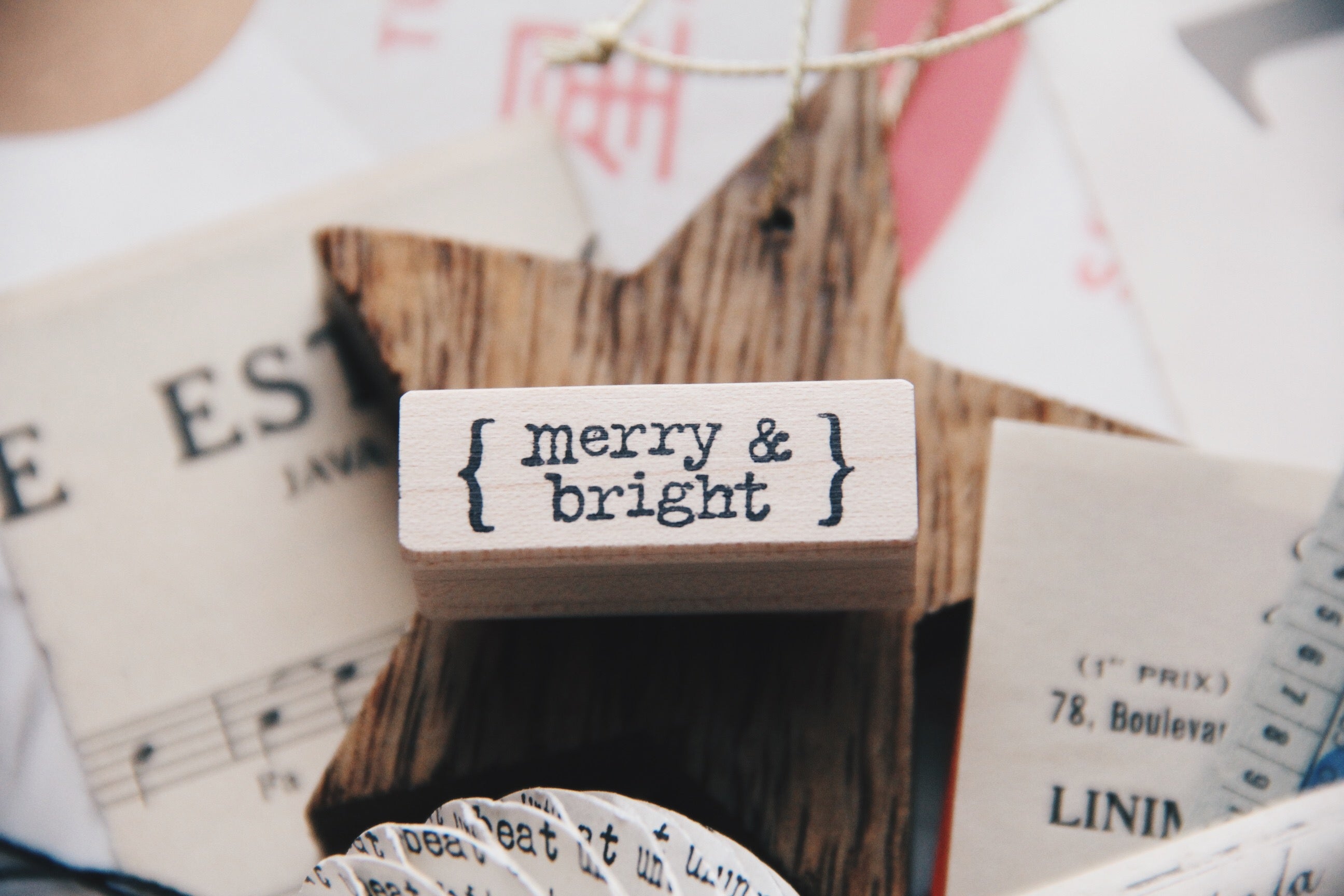 Catslife Press Merry & Bright Rubber Stamp - Smidapaper Ikigai Shop