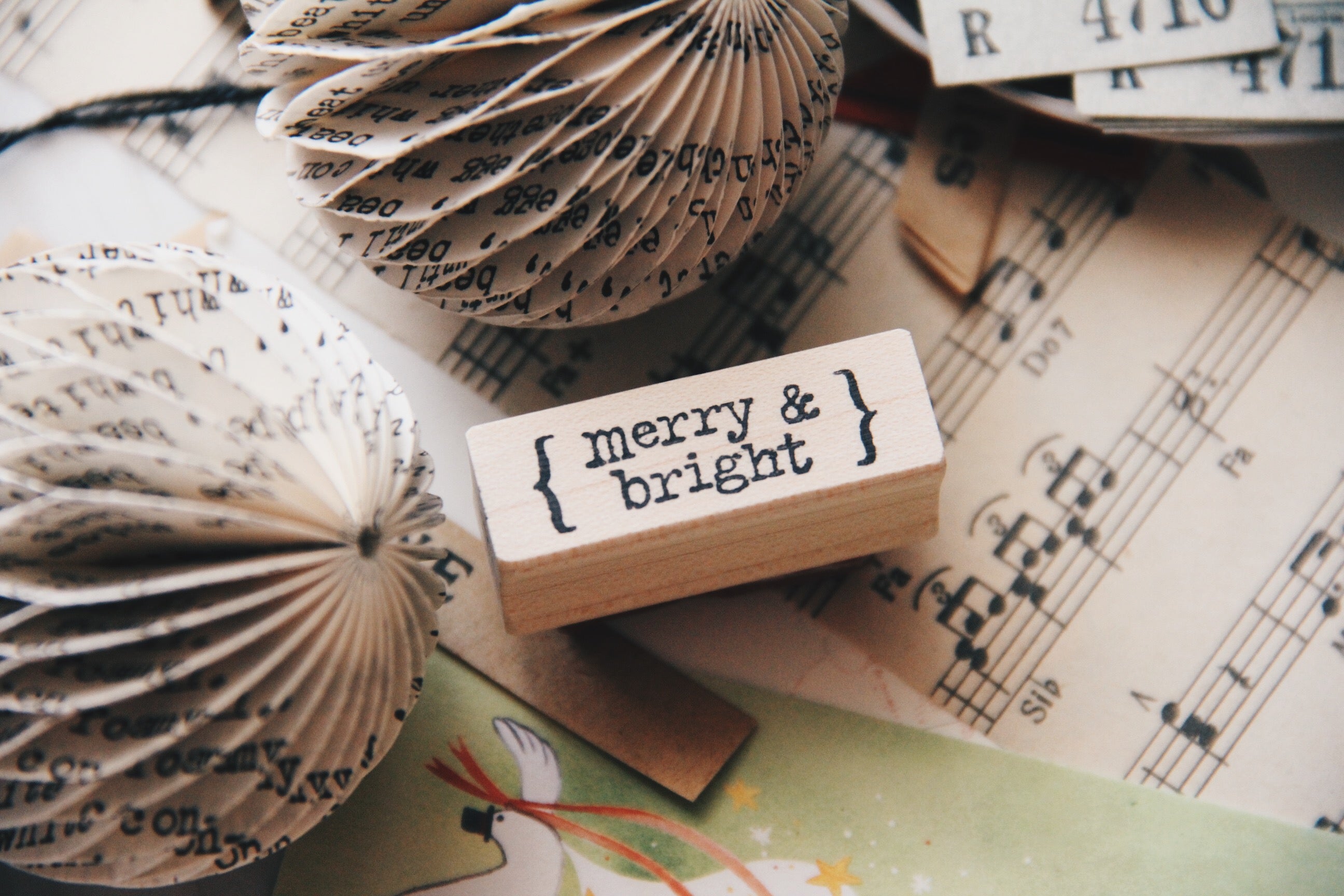 Catslife Press Merry & Bright Rubber Stamp - Smidapaper Ikigai Shop