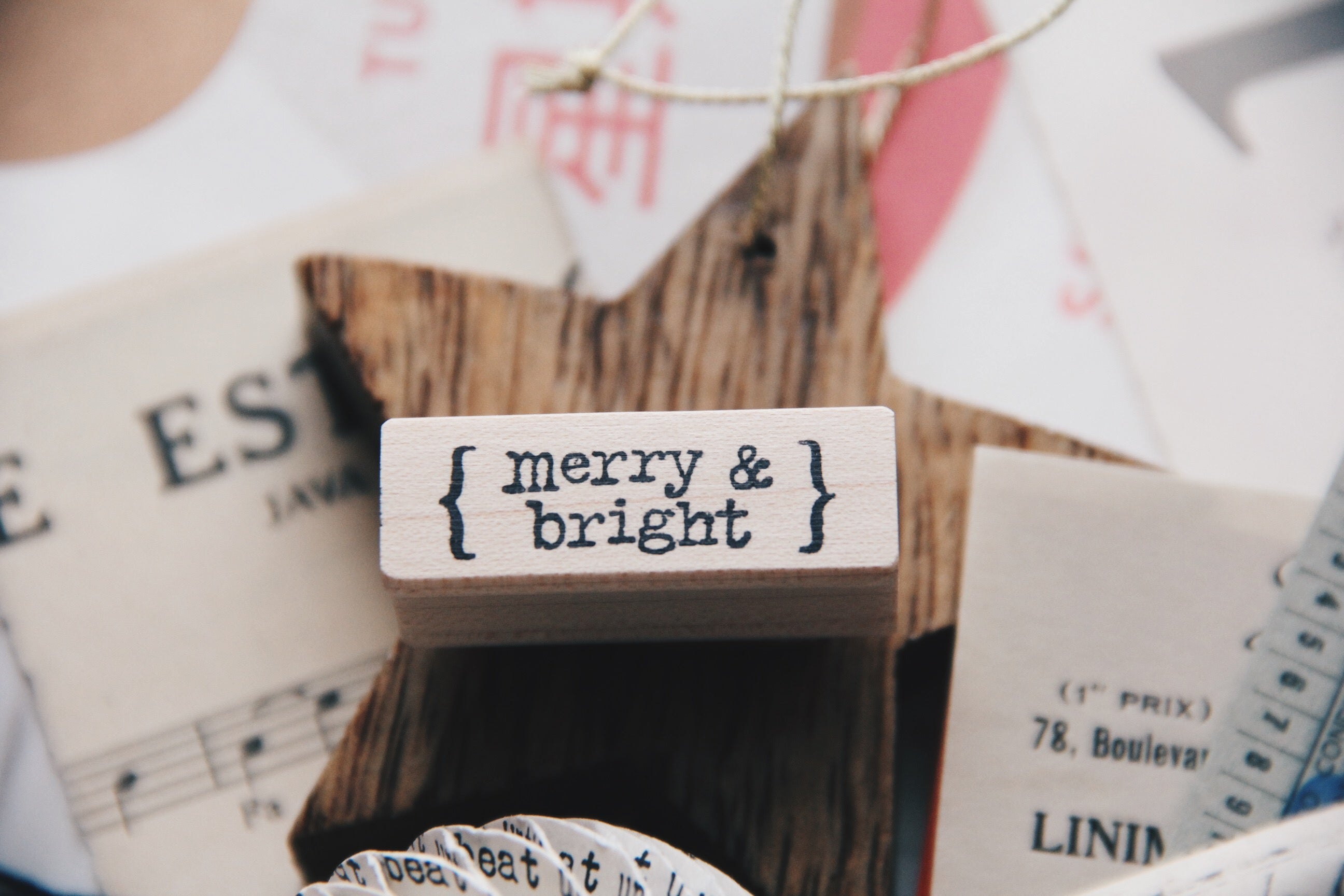 Catslife Press Merry & Bright Rubber Stamp - Smidapaper Ikigai Shop