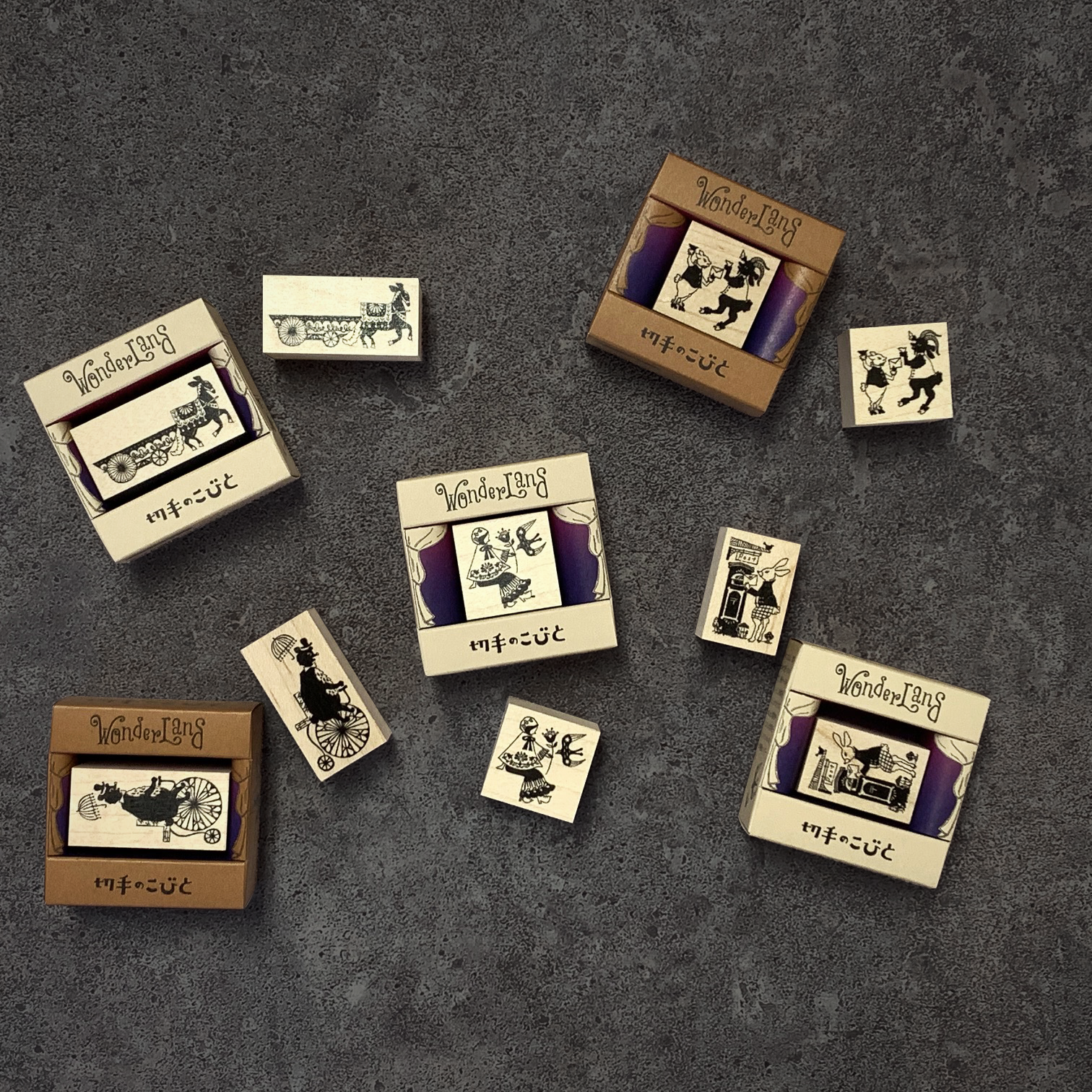 Wonderland: Emma of White Goat and Yang of Black Goat  Stamp - Smidapaper Ikigai Shop