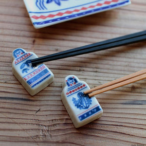Classiky x Kata Kata : Stamped Hand Chopstick Rest ( Kokeshi Camellia ) - Smidapaper Ikigai Shop