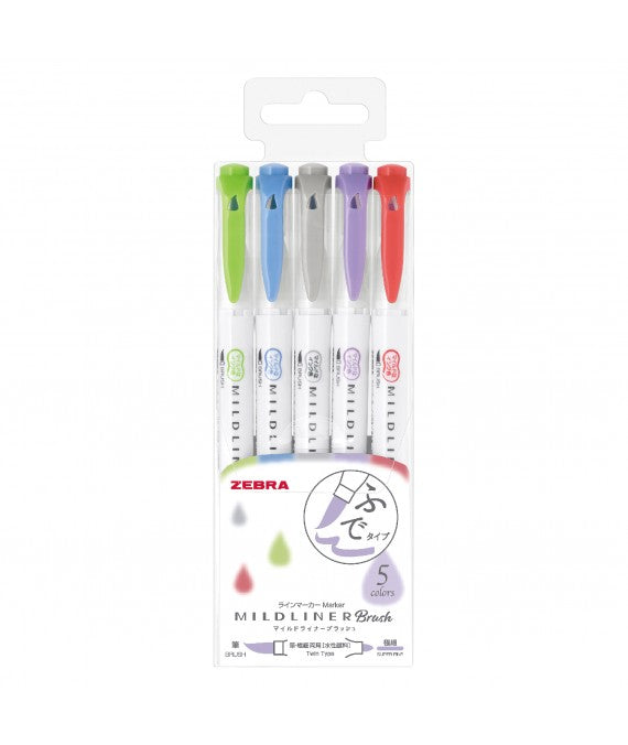 Zebra Mildliner Brush Set: Cool - Smidapaper Ikigai Shop