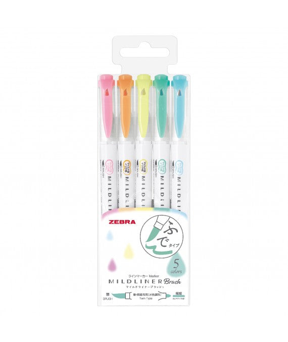 Zebra Mildliner Brush Set: Pastel - Smidapaper Ikigai Shop