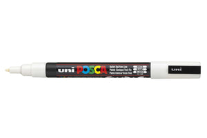 Uni-Ball Posca Bullet Tip Poster Coloured Marker - White - Smidapaper Ikigai Shop