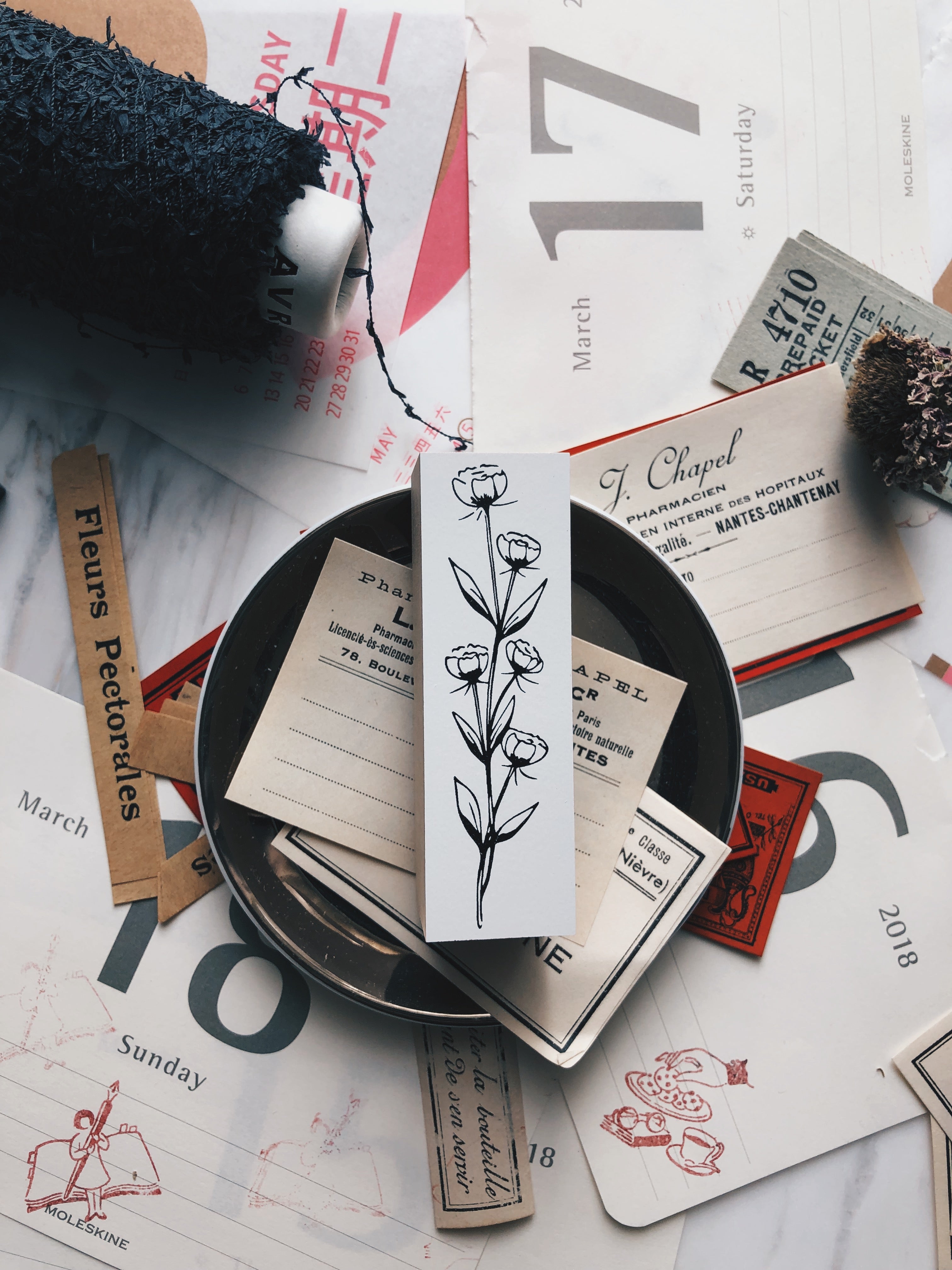 Nico Neco Flowers Rubber Stamp - Smidapaper Ikigai Shop