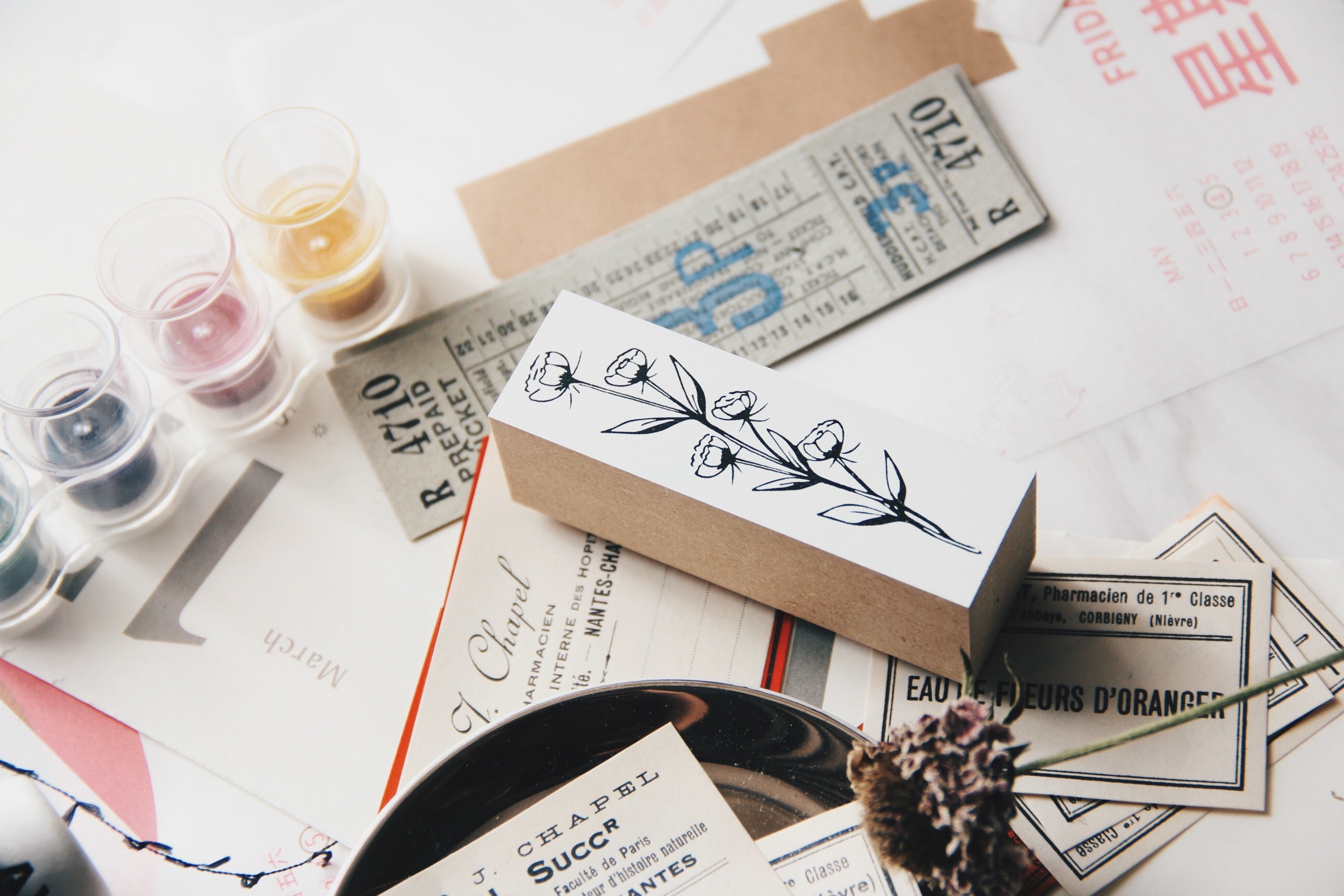 Nico Neco Flowers Rubber Stamp - Smidapaper Ikigai Shop