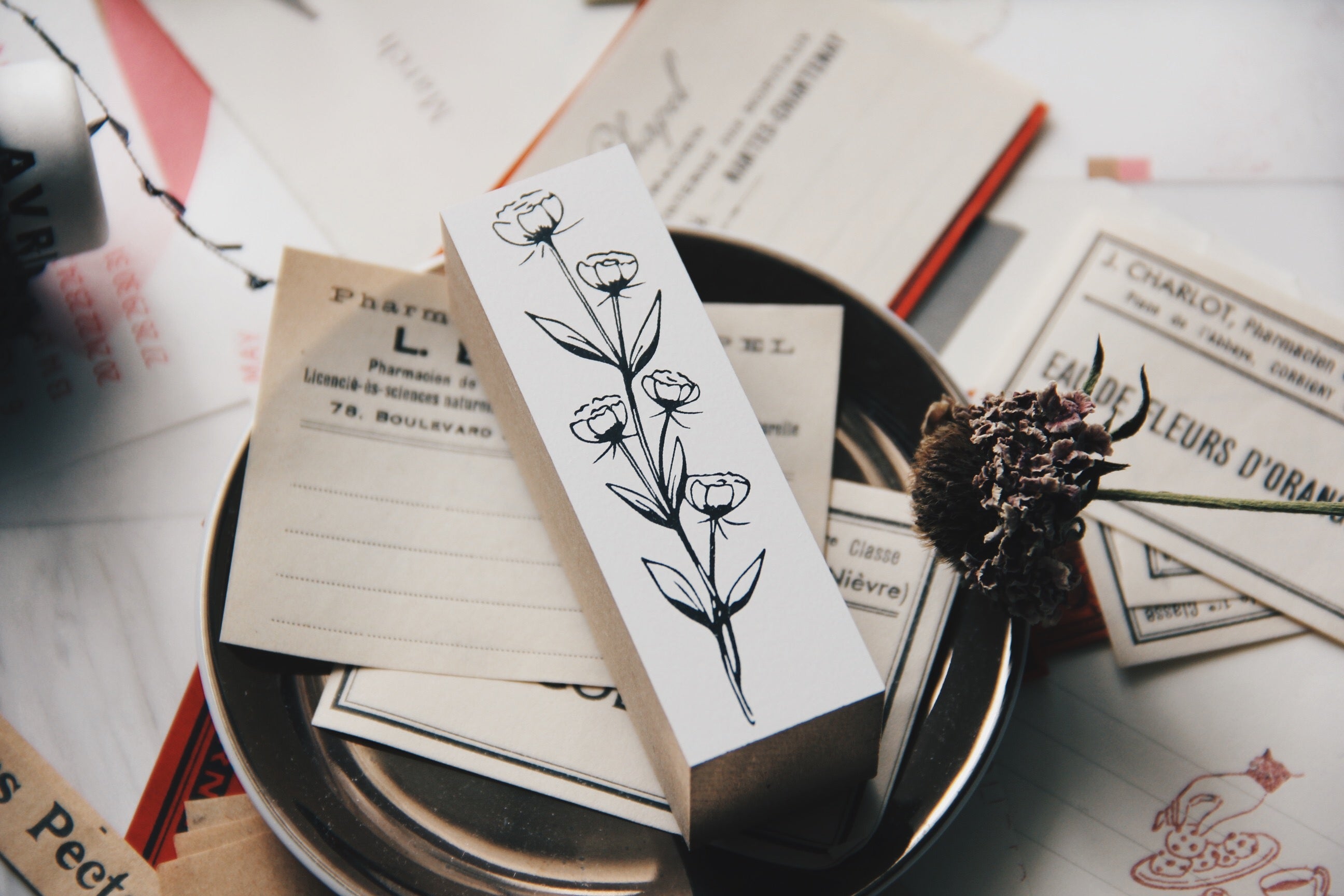 Nico Neco Flowers Rubber Stamp - Smidapaper Ikigai Shop