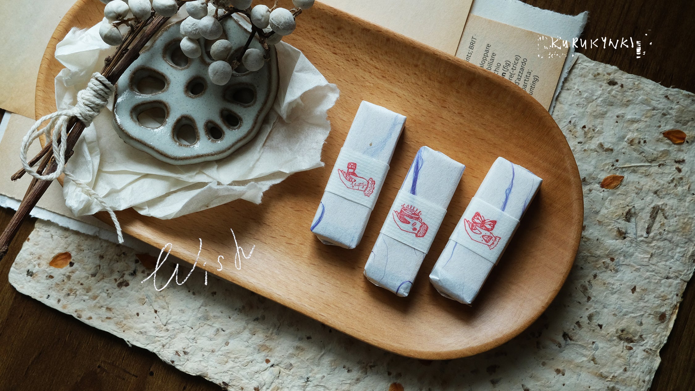 Kurukynki WISH Rubber Stamp (18 designs, sold individually) - Smidapaper Ikigai Shop
