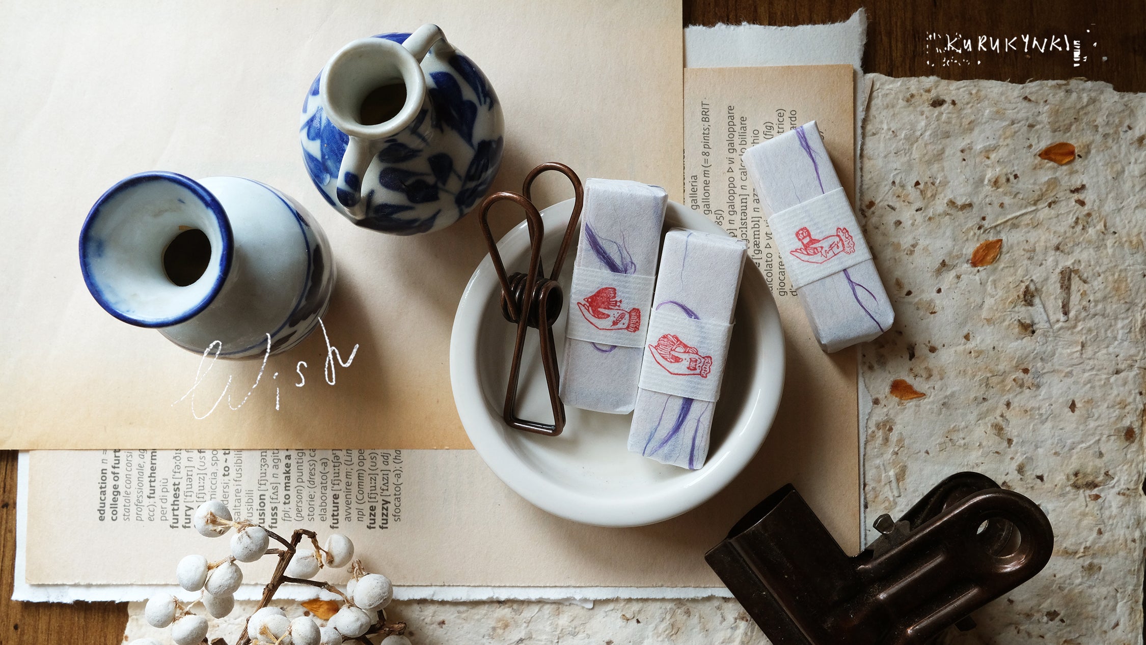 Kurukynki WISH Rubber Stamp (18 designs, sold individually) - Smidapaper Ikigai Shop