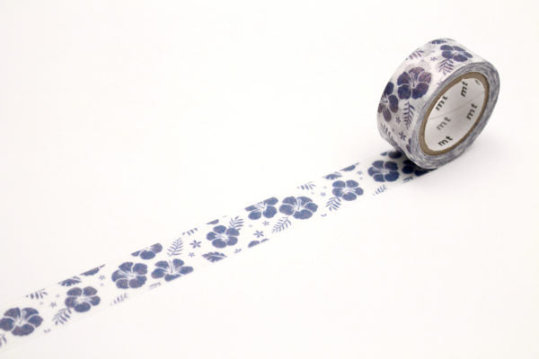 MT Fab Hibiscus Navy Blue MTPL1P04 - Smidapaper Ikigai Shop