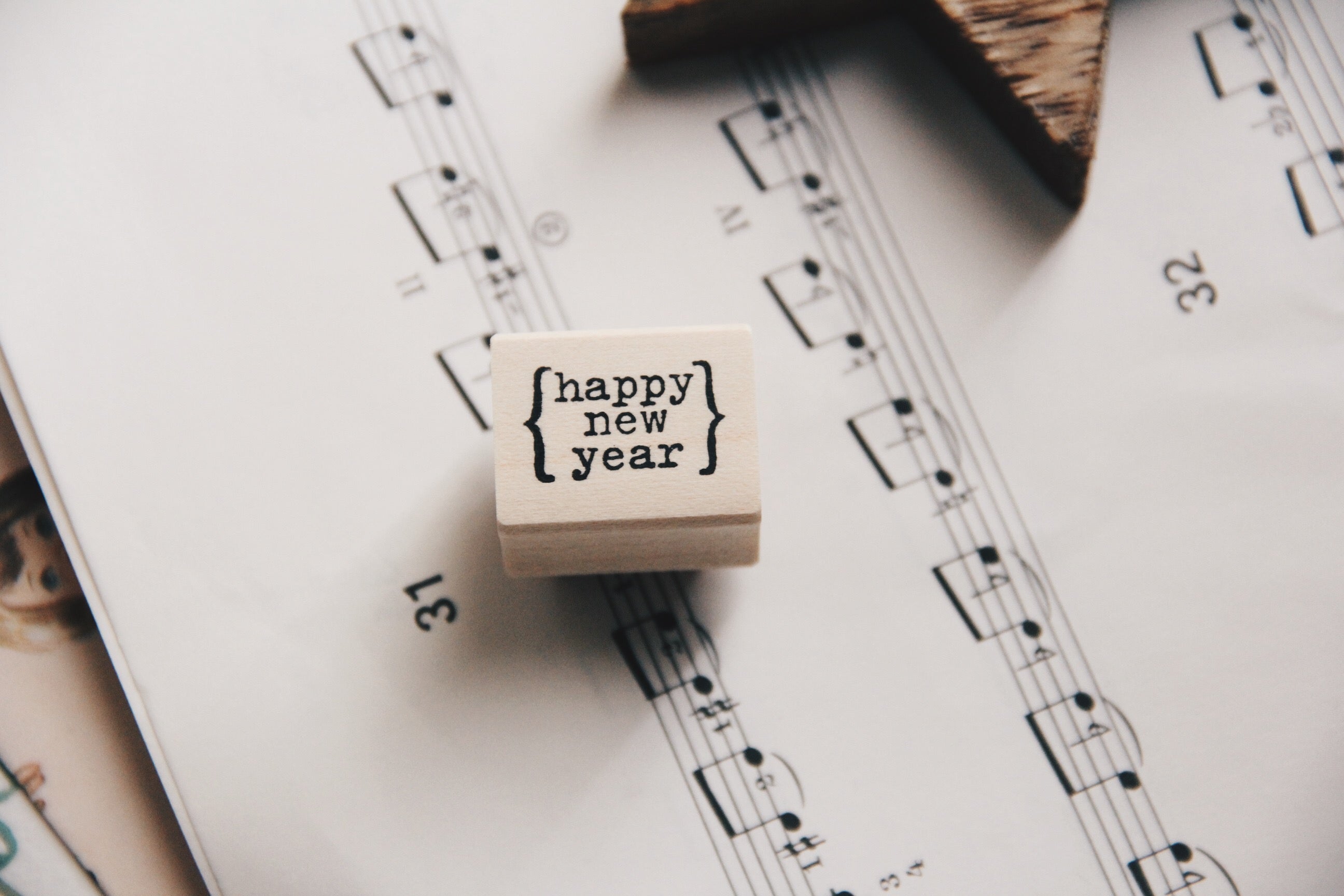 Catslife Press Happy New Year Rubber Stamp - Smidapaper Ikigai Shop