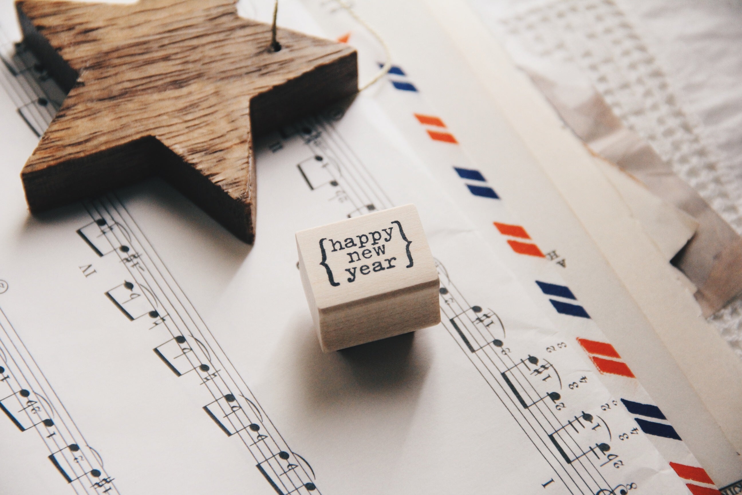 Catslife Press Happy New Year Rubber Stamp - Smidapaper Ikigai Shop