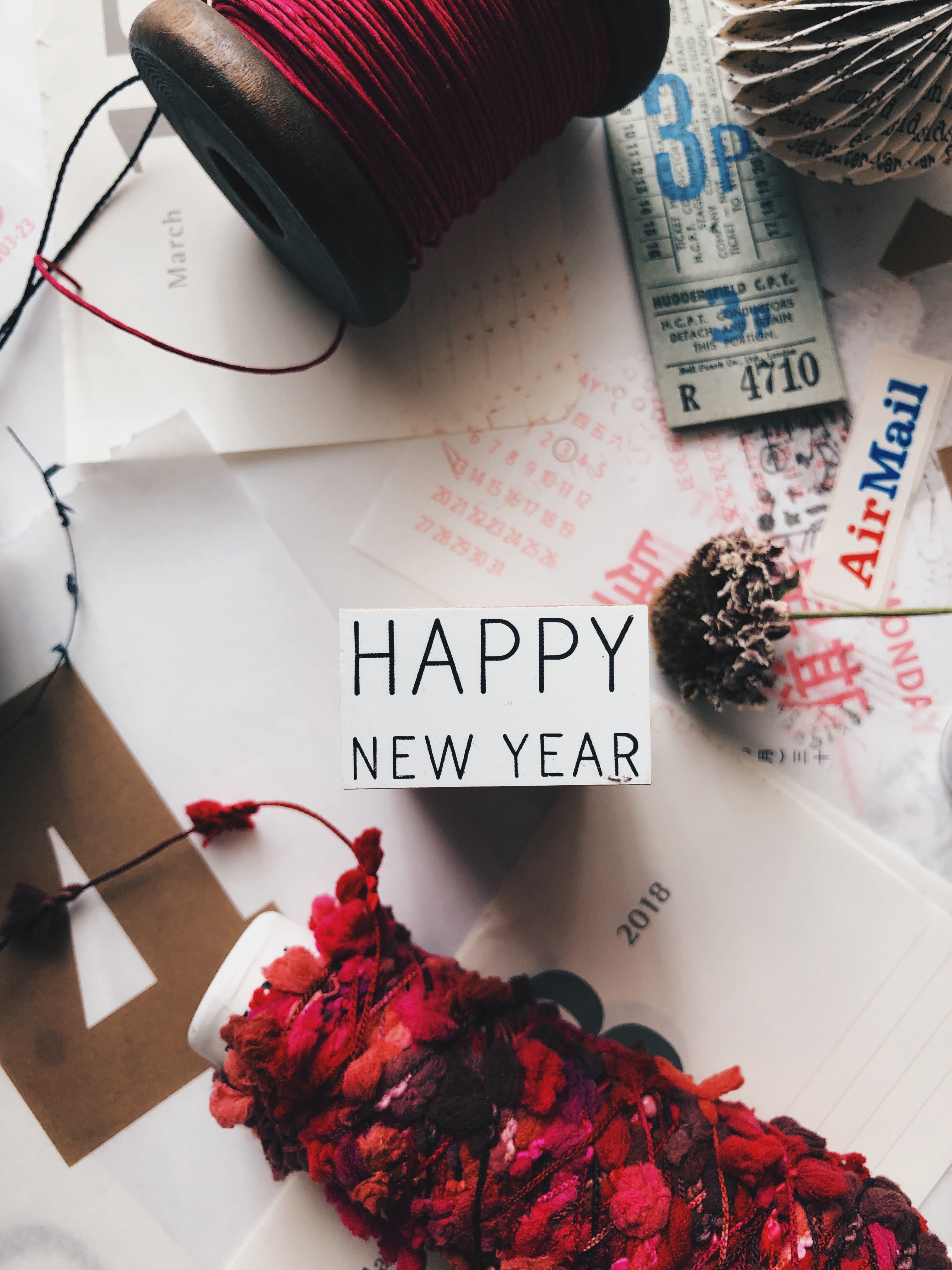 Osco Labo Happy New Year Rubber Stamp - Smidapaper Ikigai Shop