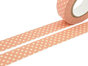 Classiky Salmon Rose Pink Dots (15mm x 15m) - Smidapaper Ikigai Shop