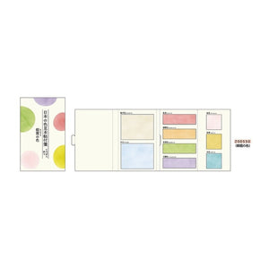 Kamio Japan Colour Sample Sticky Notes Booklet: Pale - Smidapaper Ikigai Shop