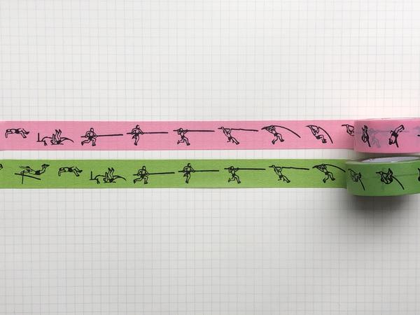 Classiky Pole Vault Washi Tape Pink (20mm x 10m) - Smidapaper Ikigai Shop
