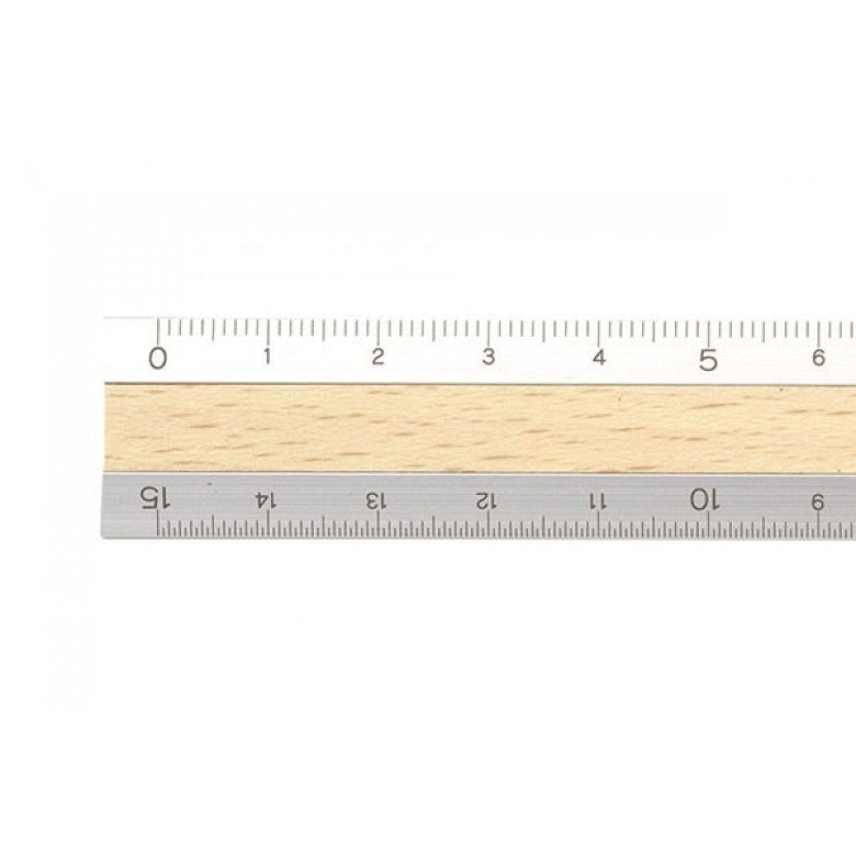 Midori Aluminium Wooden Ruler 15cm - Light Brown - Smidapaper Ikigai Shop