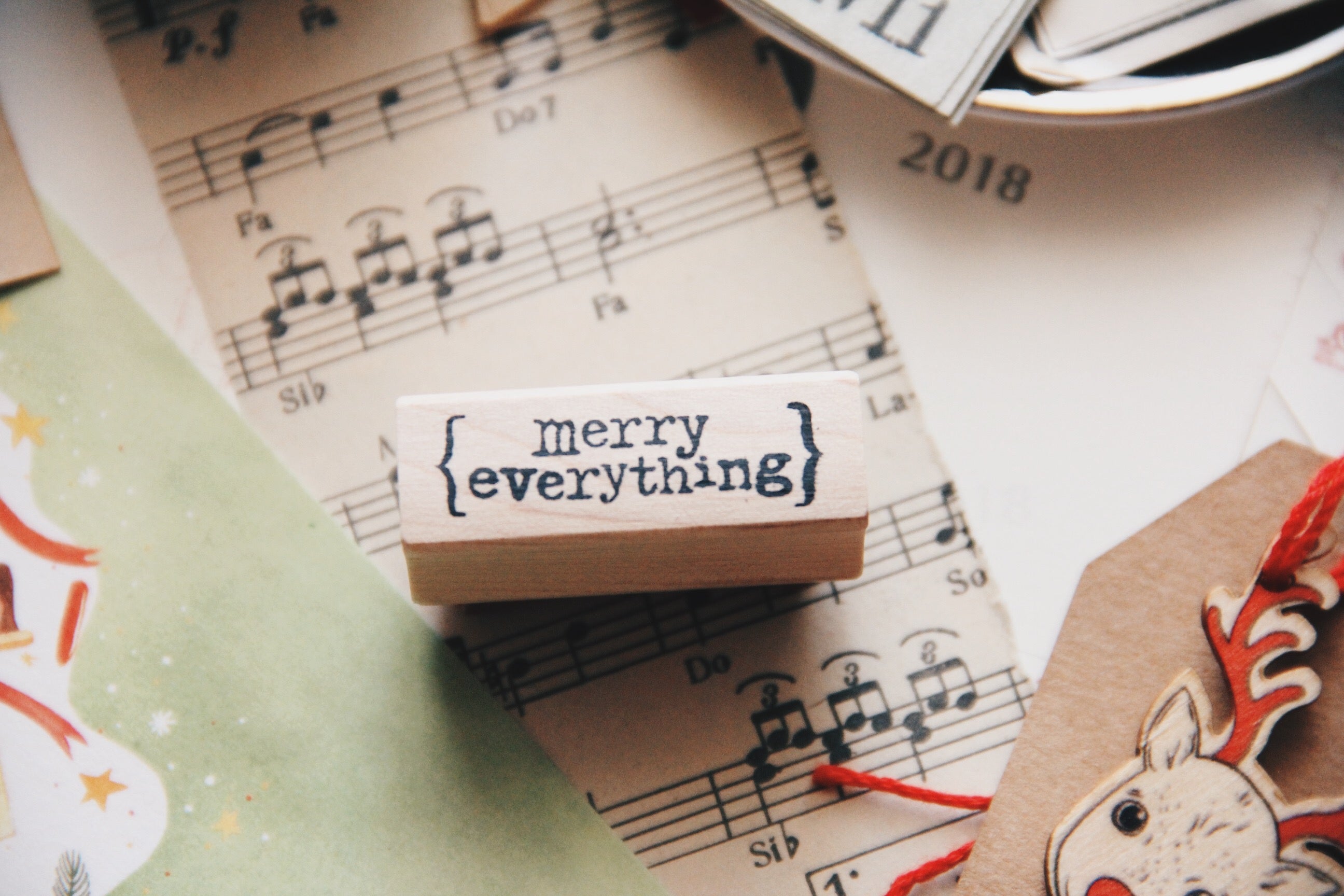 Catslife Press Merry Everything Rubber Stamp - Smidapaper Ikigai Shop