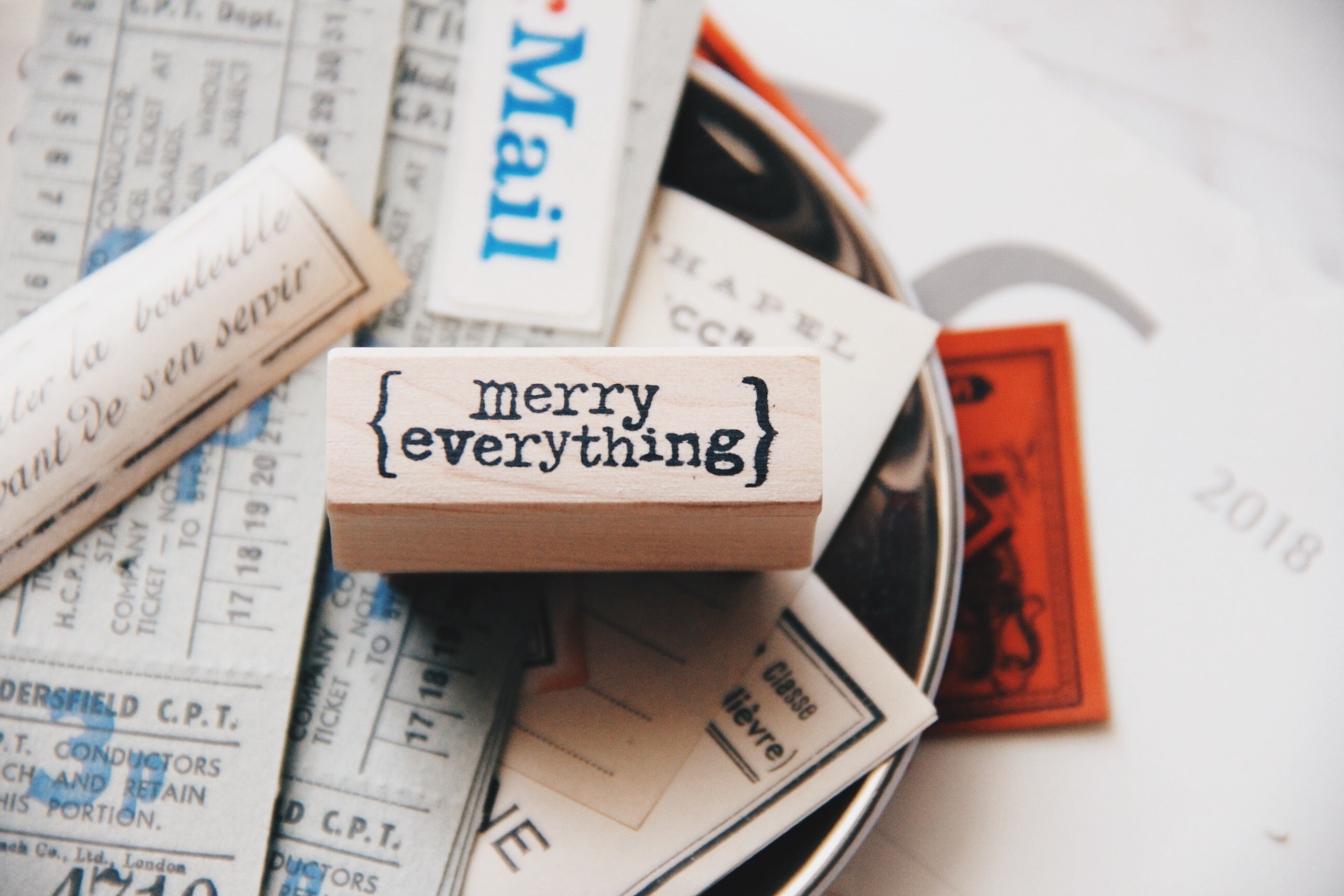 Catslife Press Merry Everything Rubber Stamp - Smidapaper Ikigai Shop